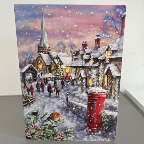 Snowy Village Christmas card