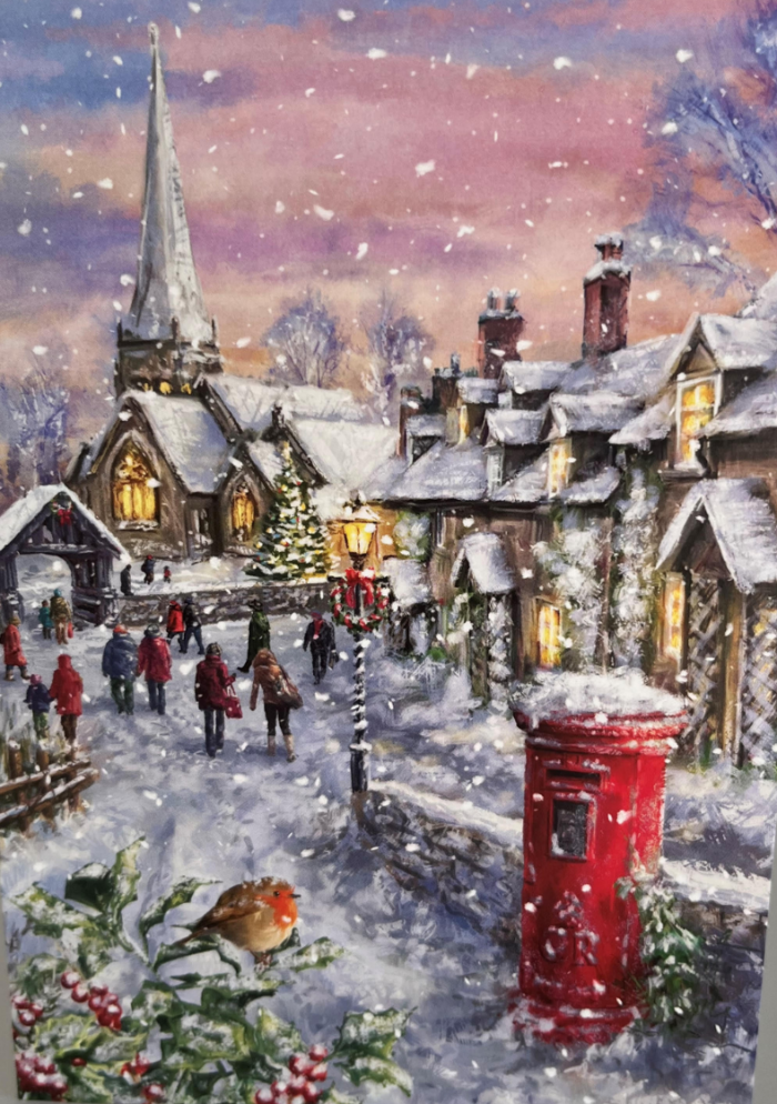 Snowy Village Christmas card